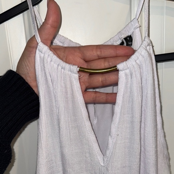 Mlle Gabrielle- White Sleeveless High-Low Maxi Dress size Medium - Picture 5 of 10